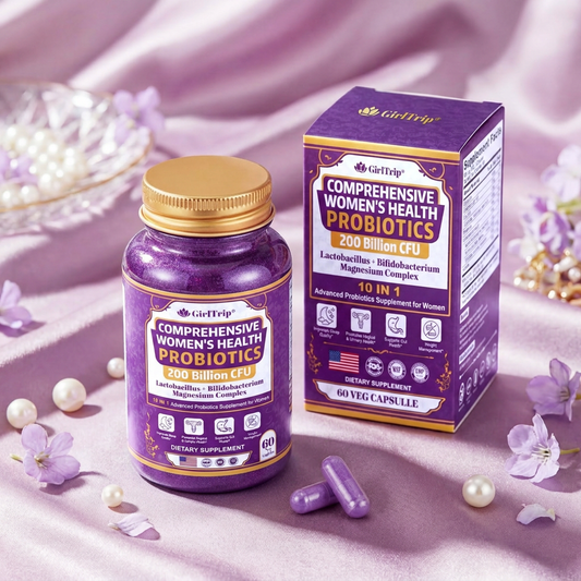 Endlich wieder Sie selbst sein nach 45 — Hormone ausgleichen, Blähungen besiegen & ganz natürlich die Nacht durchschlafen mit GirlTrip® 200B KBE Frauen-Probiotikum