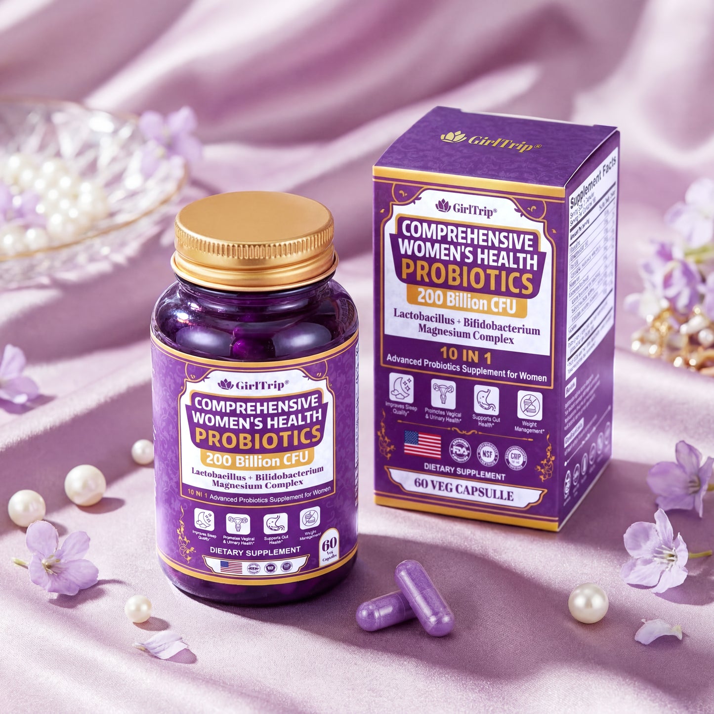 Endlich wieder Sie selbst sein nach 45 — Hormone ausgleichen, Blähungen besiegen & ganz natürlich die Nacht durchschlafen mit GirlTrip® 200B KBE Frauen-Probiotikum